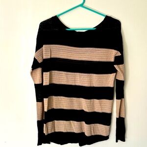 Lightweight sweater from AB Studio and Kohl’s. Large.  Black and cream striped